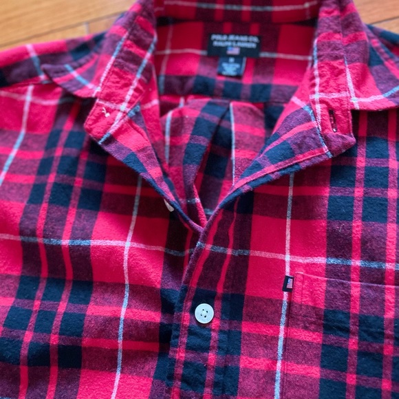 Men’s Polo Jeans Co Ralph Lauren Red and Black Plaid Flannel Shirt Size M - Picture 6 of 11
